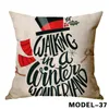 Mode Cartoon Creative Christmas Xmas Pillow Cases Linne Santa Claus Serie Pillowcase Nyår Sofa Kontorsbil Kudde täcker 45x45cm Gör logotyp Tjänsten