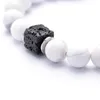 Pedra de lava cubo contas 8mm pulseira howlite homem moda presente para homens tornozelo grânulo pulseiras frisado fios232k