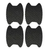 4pcs/Set Carbon Fiber Texture Car Door Handle Cup Scratch Protective Stickers Exterior Waterproof Auto Door Bowl Sticker