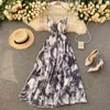 Women Sexy Bandage Bohemia Dress Summer Woman Backless Spaghetti Strap Long Robe Vestidos Party 210602