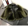 Invierno Madre Hija Piel sintética Abrigo de cuero para niños Artificial Fox Fur Girls Chaqueta Niños Elegante Boutique Ropa TZ422 H0909