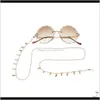 سلاسل النظارات أزياء Aessories إسقاط التسليم 2021 Eyeglasses ورقة القلادة المعدنية سلسلة ذهبية اللون Sleops Loops Sunglass Aessory Women