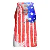 Kvinnors Tankar Camis Kvinnor Sommartank Amerikanska Flaggan Skriv ut Ärmlös Top Casual Shirts Independence Day Pullover Tees Women 2021 Kvinna