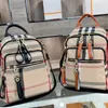 Backpack Women Shoulder Bags Handbag Purse Tote Fashion Classic Stripe Canvas Plaid Zipper Patchwork Color High Quality Artwork La179h