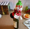 Decorações de Xmas Garrafas de vinho tinto capa sacos de garrafa decoradores de festa de garrafa abraço Papai Noel boneco de neve jantar decoração de mesa natal sn2976