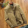 Men's Jackets Spring Autumn Cotton Men Jacket Middle-aged Man Dad Dress Stand Collar Outerwear Camouflage Long Sleeve Solid Coats Tops