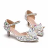 tacones cortos de strass