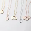 Designer Necklace Luxury Jewelry Fashion 26 Letters Pendant For Woman Cute Rose Gold Color Sequins Stainless Steel Round Wedding