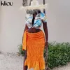 Kliou plisowana spódnica dla kobiet harajuku seksowna ponadwymiarowa swobodna odzież Nieregularna kształt koronkowy