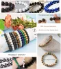 10PCS 8mm Gemstone Bracelet Set Healing Crystal Stretch Bracelets for Men Women Beaded Elastic Bracelets