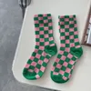 Jesień Zima Damskie Czarne Białe Skarpety Checkerboard Mężczyźni Hip Hop Bawełna Unisex Sock