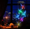 Solar Hummingbird Butterfly Wind Chimes Party Decor Color Changing Outdoor Waterproof Mobile Hanging Pendant Lights for Porch Pati9400136