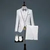 Solid Men Suits For Wedding Mens Suits 3 Piece Blazer+Pants+Bow Tie Fashion Tuxedo Mens Suit Set Stage Business Costume Homme 210524