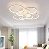 Luz de techo LED moderna geométrica, iluminación de araña de aluminio Circlar para sala de estar, dormitorio, cocina, acabado de Color negro, 468 cabezas