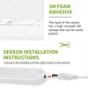 Smart Slå på PIR Motion Sensor LED Strip Batterilampa Flexibel Lim Lamband för garderob Trappor Köksskåp Ljus 2st