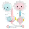 Bébé Tournesol Baignoire Douches Becs de bain Suckers Pliant Robinet de pulvérisation Jouer Salle de bain Fleur de soleil 2 Couleur Bébé Jouets d'eau 558 Y2