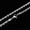 2mm-5mm Stainless Steel Necklace ed Rope Chain Link for Men Women 45cm-75cm Length with Velvet Bag3288