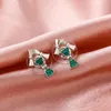 Stud Ins Style Coreano Semplice Arco Orecchini Per Ragazze Carino Retro Lega Zircone Geometrico Orecchino Piccoli Gioielli Regali Di Natale