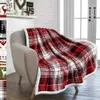 3 stks / dhl150x130cm Buffel Plaid Sherpa Fleece Dekens Rood Zwart Grid Check Sneeuwvlok Dikke Warm Winter Flanel Deken Tapijt Sofa Auto Quilt Kids Beddengoed Xmas GT1QMCH