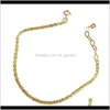Pulseiras pulseiras jóias de alta qualidade minimalista mão jóias real chapeamento ouro ajustável 925 sterling sier pulseira entrega de gota 202