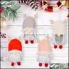 Christmas Decorations Festive & Party Supplies Home Garden Plush Gnome Doll With Antlers Handmade Xmas Tree Hanging Ornaments Decorative Pen