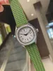 빈티지 레이디 쿼츠 시계 아이스 다이아몬드 베젤 디지털 숫자 시계 실리콘 고무 스트랩 아쿠아 나트 라운드 옥타곤 여성 시계