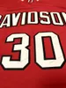 Skickas från USA Stephen Curry #30 Davidson Wildcats College Baskettröja Sydd Vit Röd Storlek S-3XL Toppkvalitet