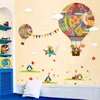 2pcs Cartoon Animals Tree Wall Stickers Kids room Nursery air balloon Wall Decals Eco-friendly Removable Poster Home Decor 211112