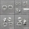 حبات فضفاضة أخرى المجوهرات 4pcs من 925 sterling sier عادية حفرة كبيرة الكفالة حبة السحر لتوصيل سوار الفاصل تسليم 2021 gygsx