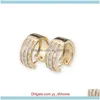 Jewelryfunmode 3 Row Cubic Zircon Small Hoop Earrings For Women Wedding Jewelry Pendientes Hombre Wholesale Fe180 & Hie Drop Delivery 2021 J