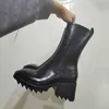 Chic Chunky Platform Stiefel Frauen Luxus Marke Design High Heel Regenstiefel Frauen Quadratische Zehe Seite Reißverschluss Hohe Qualität Schuhe 211015