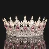 Crystal Crown Tiara Bridal Hair Accessoires Crystal Ronde Crown Haar Sieraden voor Dames Queen Party Crown Tiaras Gift 211214