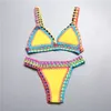 Virka badkläder för kvinnliga stickade baddräkter Neopren Bikini Beachwear Boho -stil baddräkt Två stycken Badng Suits 220226323w218p