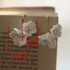 SLBRIDAL Ins Style Sparkling Crystal Rhinestones Porcelain Flower Freshwater Pearls Bridal Wedding Earring Women Girls Earrings