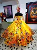 2022 modesto amarelo quinceanera vestidos charro estilo mexicano bordado três quartos mangas corporta de volta doce 15 vestido 16 meninas vestido de bola inchado