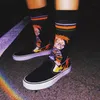 Erkek Çorapları Erkekler Ekip Anime Kaykay Çizgi Film Oyuncular Yenilik Meias Hip Hop Calcetines