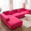 Gemakkelijke opslag Elasticiteit Sofa Cover Extensible Couch Sofacovers Sectional Solid Color Single / Two / Three / Four Seats L-vorm behoefte aan 2 stks 24 kleuren