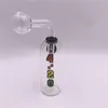 Mini Portable Smoking Hookahs Oil Burner Glass Water Pipes with 420 Rasta Sticker