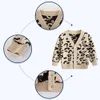 Crianças leopardo camisola crianças casaco criança jaqueta roupa outono menino outono outono inverno malha cardigan suéter y1024