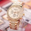 Wristwatches Luxury Crystal Kobiety Zegarki Rose Gold Ladies Watch Geneva Relogio Feminino Horloge Dames Uhr Damen