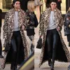 Leopard Fur Coat Kvinnor Höst Vinter Tjock Varm Kanin Plush Jackor Plus Storlek Kvinna Hooded Toppar Långa Faux Coats Y1015