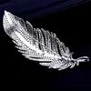 Feather Brooches With Full Crystal Zircon Jewelry Women Party Clothing Accessories Fashion Noble Pins And Brooch