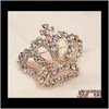 Vêtement décoratif cristal pour femmes mariage mariée brillant strass couronne robe broche Zdms5 broches broches O6Dth