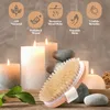 Peau sèche corps doux poils naturels SPA la brosse en bois bain douche sans manche sanglier brosses rigides pour nettoyer les cheveux fins éliminer la cellulite traitement exfoliant