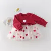 0-3Yrs Girl Cotton Children Clothing Princess Dress Cute Baby Girls Spring Long Sleeve Toddler Kids Love es 210521