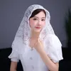 Foulards Dentelle Châle Mantille Voile Léger Gland Écharpe Floral Châles Et Wraps Pour Femmes Latin Mass Bride 2 Couleurs