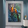 Perroquet imprime toile peinture mur Art pour salon décoration de la maison Animal affiche photo coloré oiseau Cuadros pas de cadre