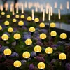 Outdoor Garden Lawn Lamps Solar Crystal Ball Ground Plug Lights RGBY Warm white Decoration String light for Yard Pathway