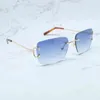 2022工場卸売高品質モデルヴィンテージ男性女性長方形正方形リムーレス太陽色合い眼鏡レンズデソルミューマザーWC0Mサングラス