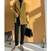 Mode Ginger Suit Jacket voor Vrouwen Herfst Winter Verdikte Vintage Designer Casual Dames Blazer Uitloper 210608